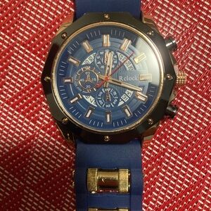 Elegant Gold and Blue Watch